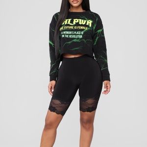 Fashion Nova Lace biker romper